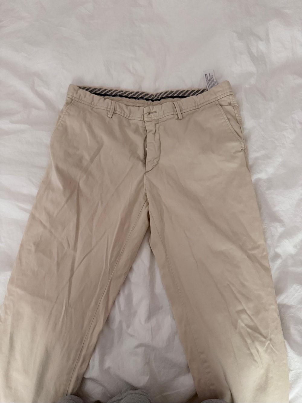 Massimo Dutti Men's Classic Chino Pants in Beige, Regular Fit